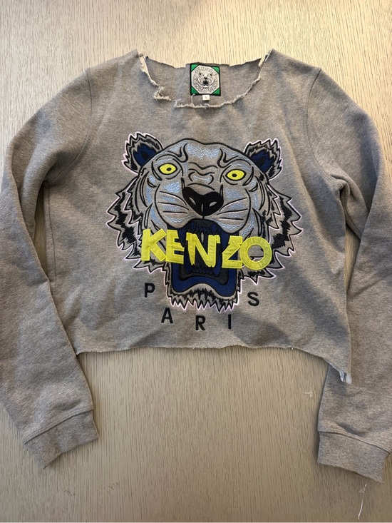 Kenzo Tops - Kenzo Grey Tiger Logo Sweatshirt